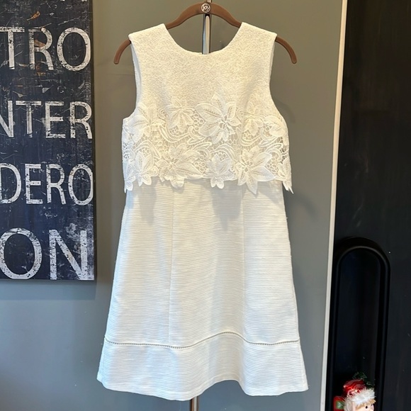 🇪🇸🐠Ivy & Blu ivory dress lace overlay 2 - Picture 3 of 10